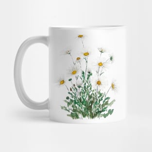 white Margaret daisy watercolor Mug